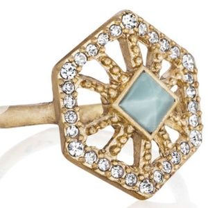 Gold hexagon ring Portico size 7 Chloe  Isabel New